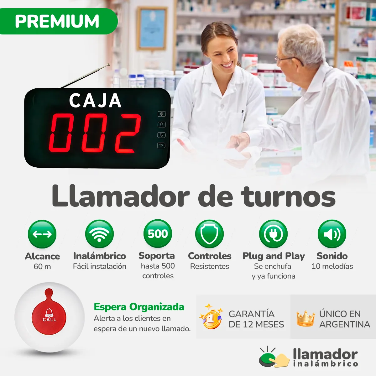 Turnero Inalámbrico SOLO CAJA